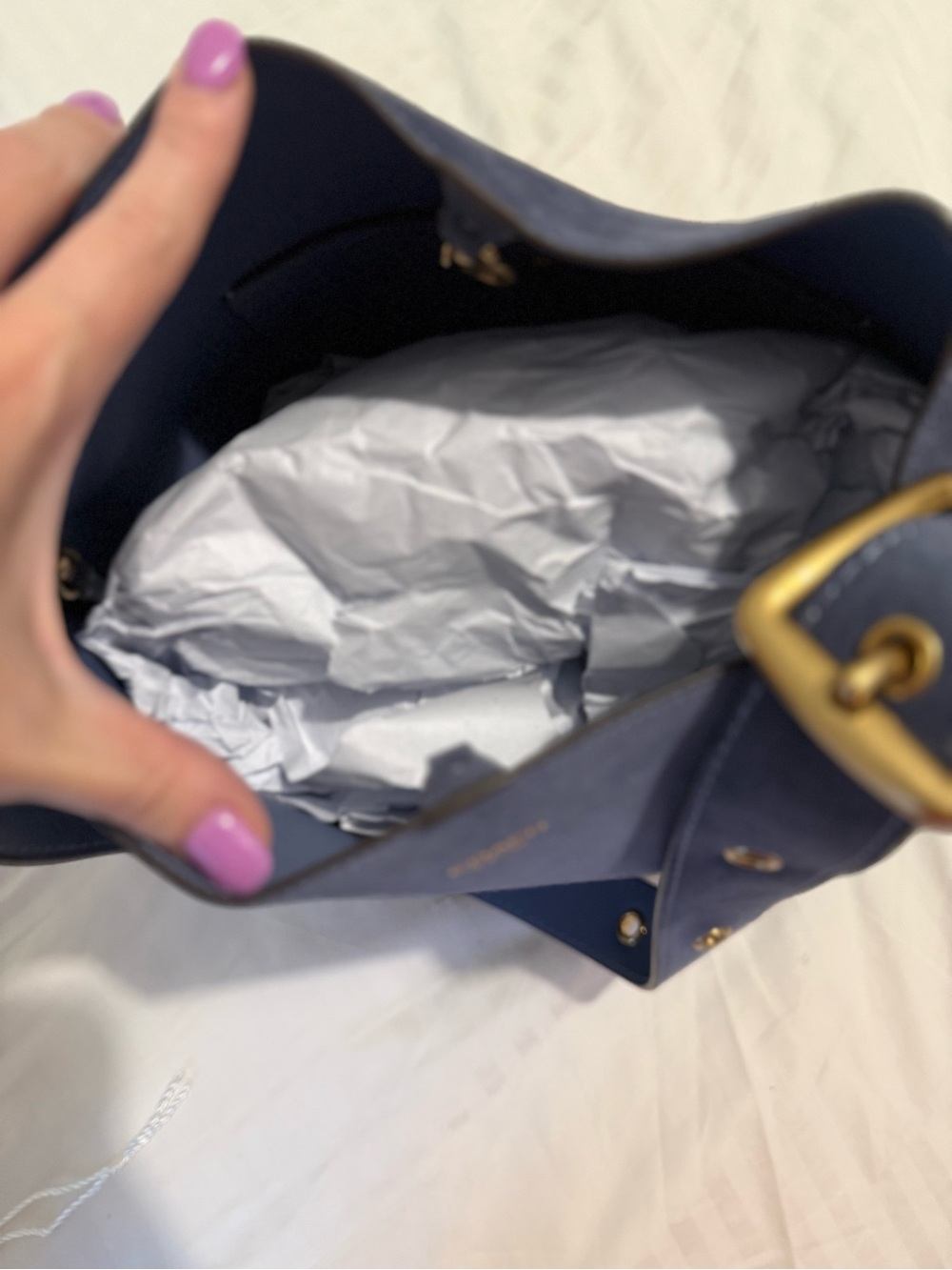 Coach Denim Suede Shoulder Bag - Picture 6 of 6